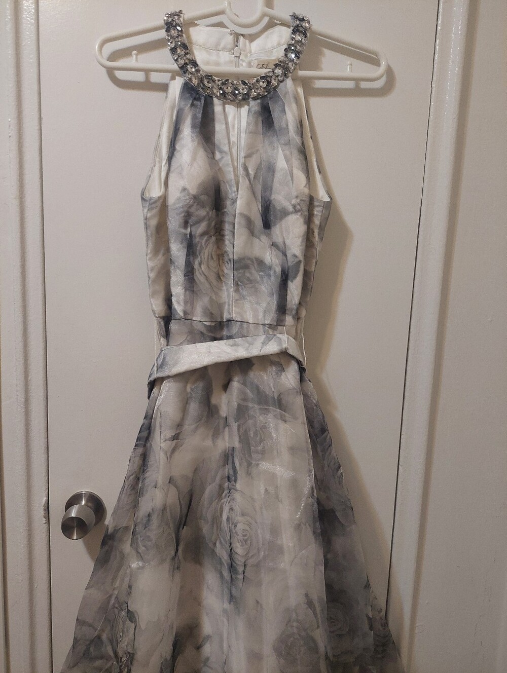 Eliza J Women's Printed Halter Dress Belted Size 8